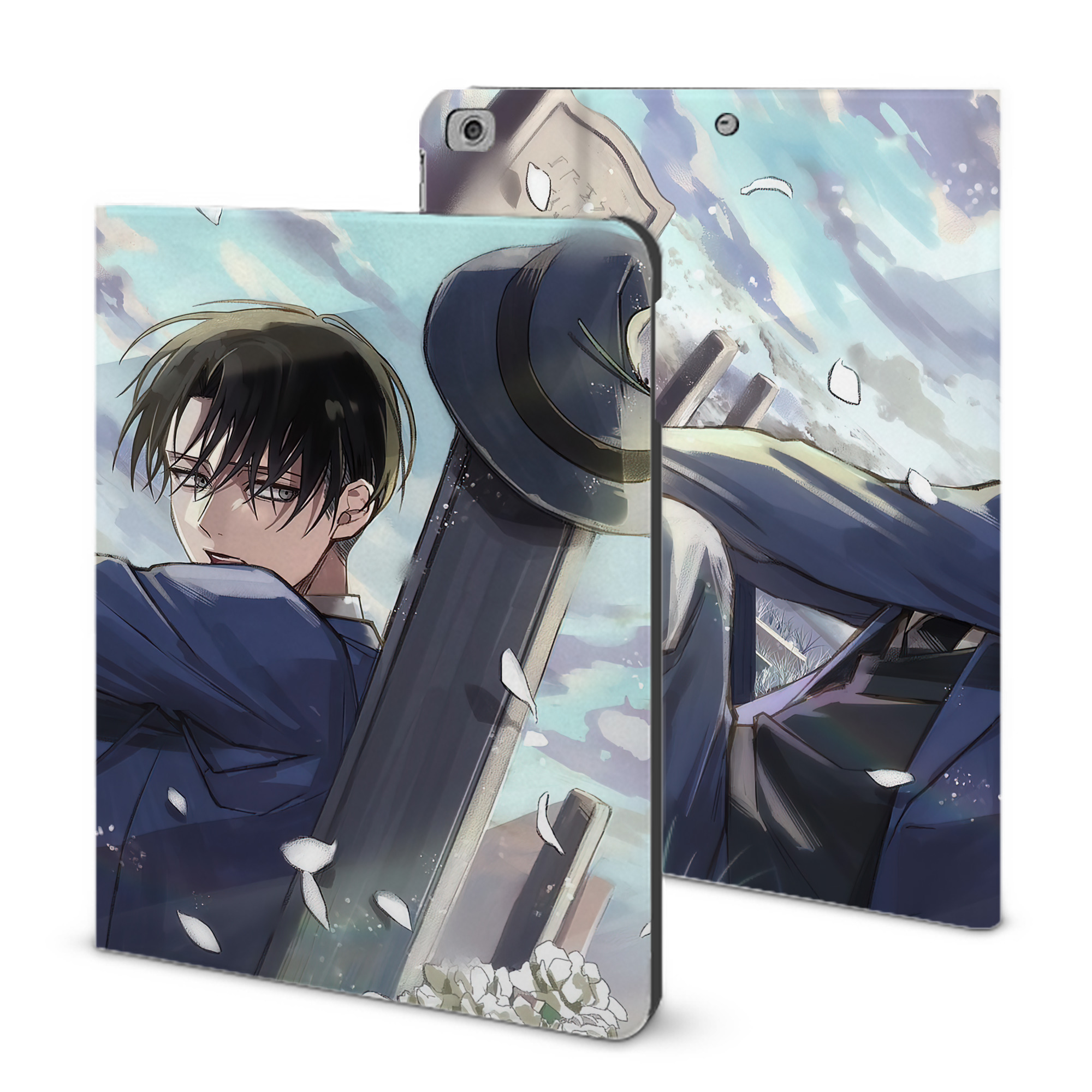 （画像用） 進撃の巨人 Attack on Titan IPad ケース ブック型 PUレザー TPU 耐衝撃 軽量 薄型 ペン収納なし 全面保護 IPad 各モデル対応